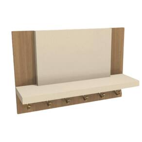 Porta Chaves E Acessórios Mdf Branco E Amadeirado