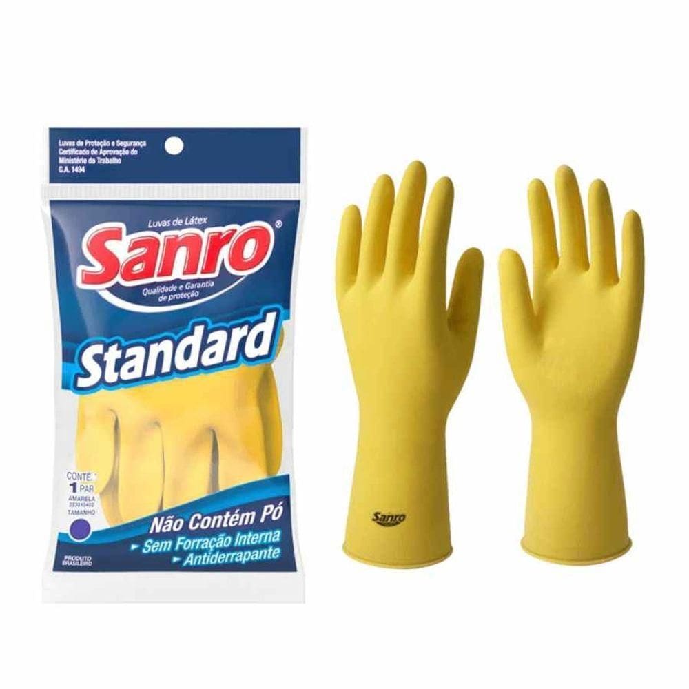 Luva Sanro Standard Amarela Tam.g