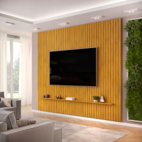 Painel Ripado Trento 275x240cm em Mdf Cedro