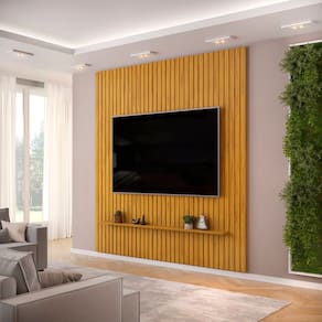 Painel Ripado Trento 250x240cm em Mdf Cedro