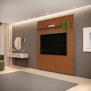 Painel Ripado Trento 183x2,40cm em Mdf Freijó