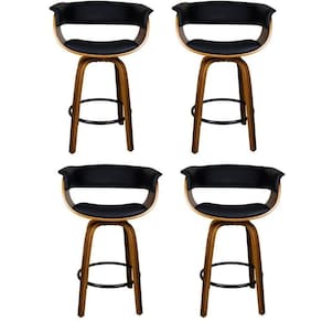 Kit com 4 Banquetas Base Madeira Betim Preto