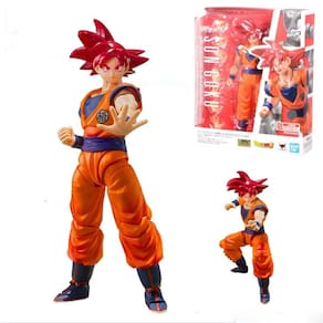 Boneco Goku Deus Super Saiyajin Dragon Ball Red SHFiguarts
