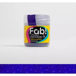 Corante Cintilante Para Decoração de Bolo Docinhos Sobremesas Comestíveis Fab 3 Gramas Ultravioleta
