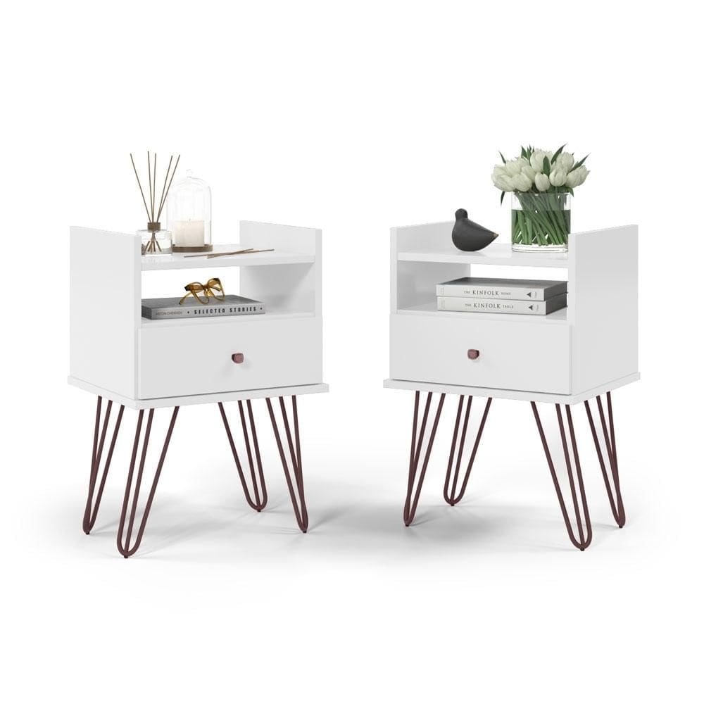 Conjunto Mesa de Cabeceira Monet Branco