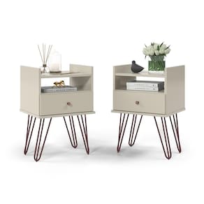 Conjunto Mesa de Cabeceira Monet Off White
