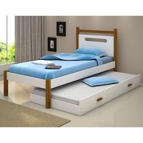 Cama Solteiro com Cabeceira e Auxiliar Helo