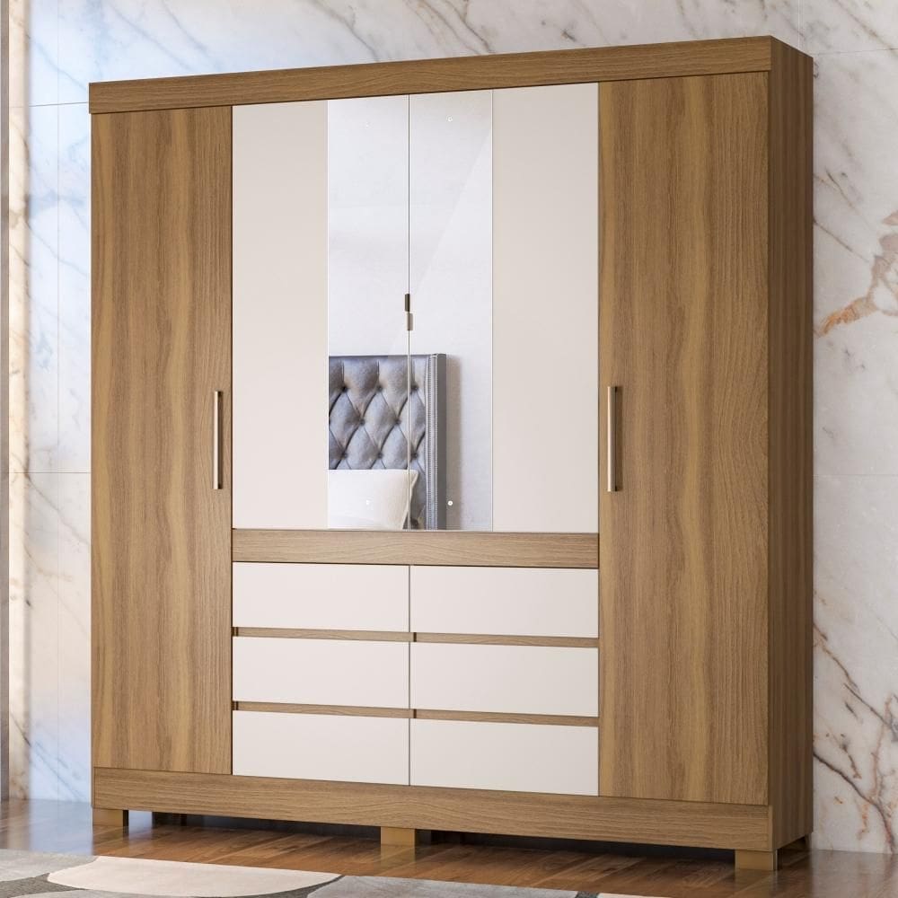 Roupeiro com 6 Gavetas Messina Amendola Off White