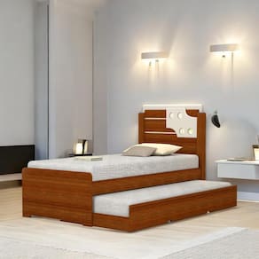 Cama Bibox Solteiro Colônia Cinamomo e Off com 02 Colchões