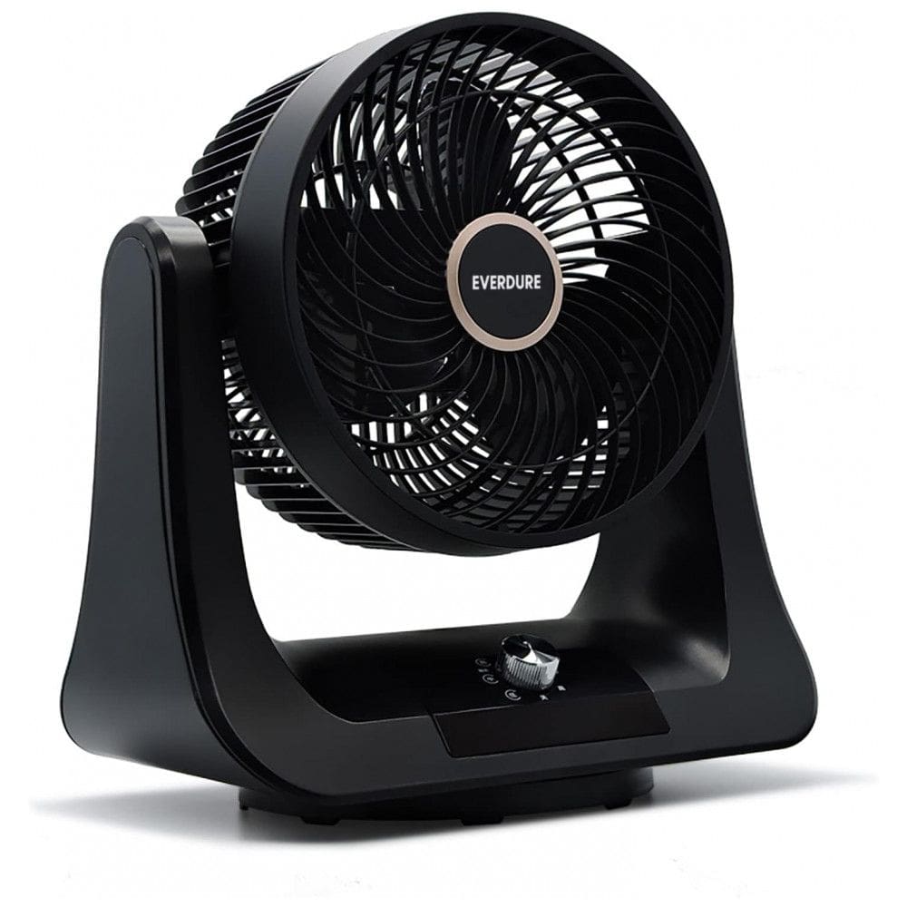Ventilador de Mesa com 3 Velocidades, Fluxo de Ar Direcionado e Baixo Ruído Perfeito para Quarto, Sala e Escritório, 110V 18W, Everdure ED9GB, Preto