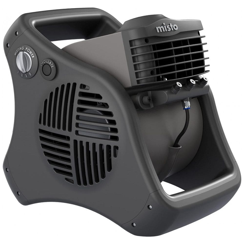 Ventilador de Nebulização Externa com 3 Velocidades para Esportes, Camping, Decks e Pátios, 110V, Lasko, Cinza e Preto
