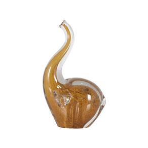 Escultura Elefante Decorativo em Vidro Ambar 22cm BTC