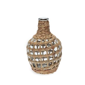 Vaso Decorativo em Vidro e Fibra Natural 20cm 19082 Mart