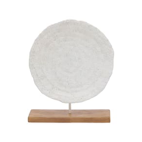 Escultura Coral Decorativo Branco em Poliresina 34cm 19042 Mart