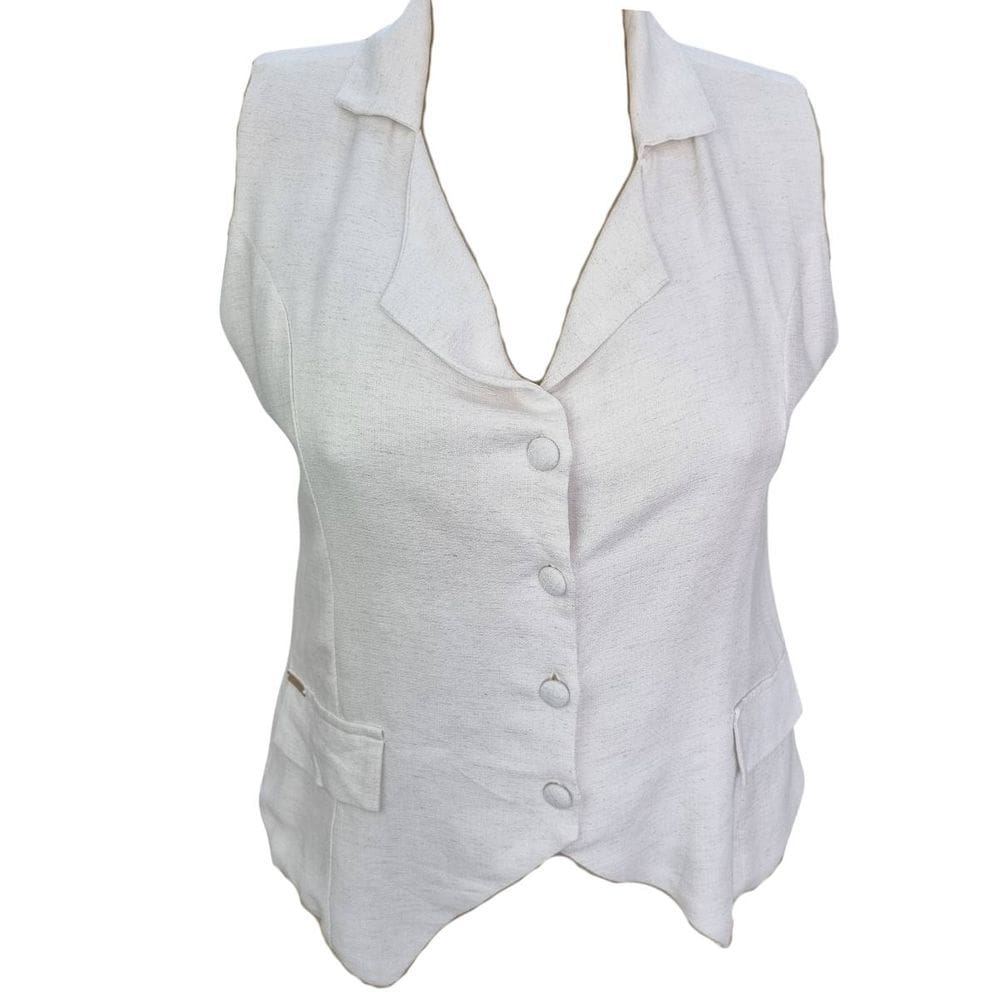 Colete Feminino Viscolinho Bege Clariet