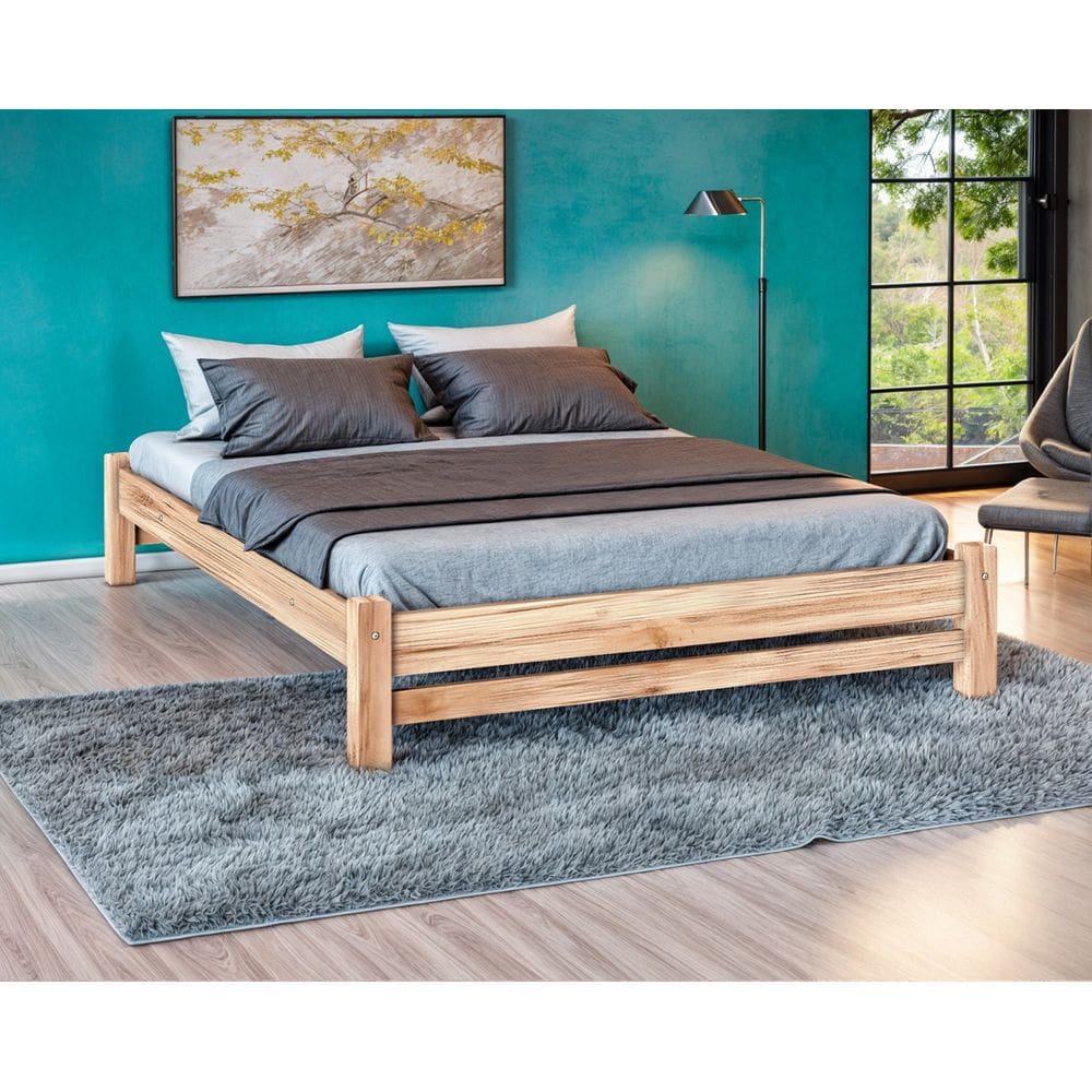 Cama de Casal Turca Madeira Maciça Sem Pintura