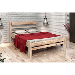 Cama de Casal Madeira Maciça Sem Pintura