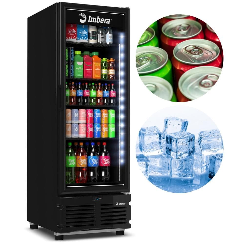 Freezer Vertical Tripla Ação 576L Porta de Vidro Evz21 Full Black Imbera