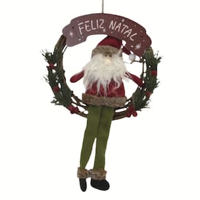 Guirlanda Papai Noel Decoração Natal Magizi 27 cm
