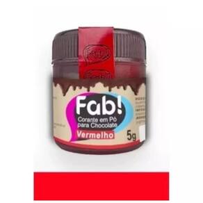 Corante em Pó Para Chocolate Fab 5 Gramas Vermelho