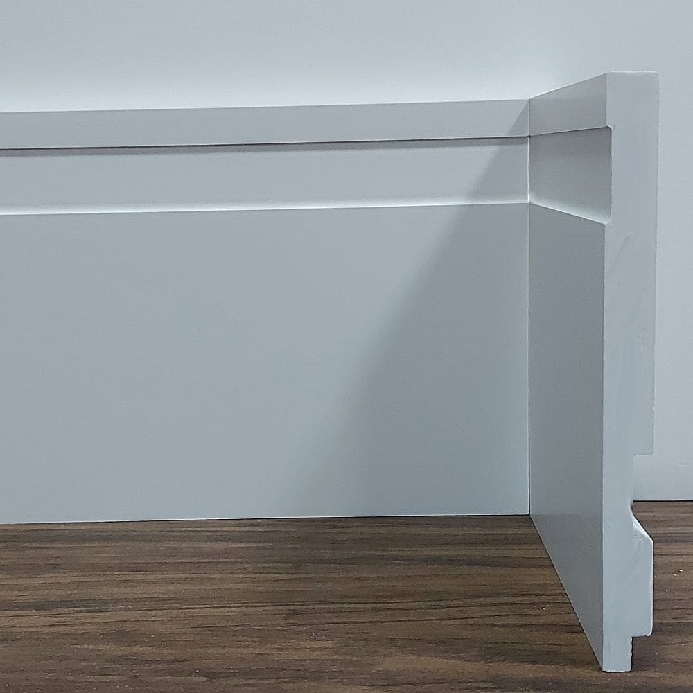 Rodapé de Poliestireno Branco Frisado 12cm de altura Formix 3D - 1 Metro