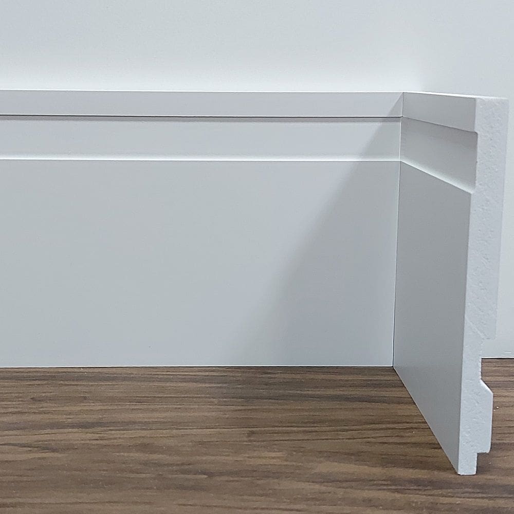 Rodapé de Poliestireno Branco Frisado 10cm de altura Formix 3D - 1 Metro