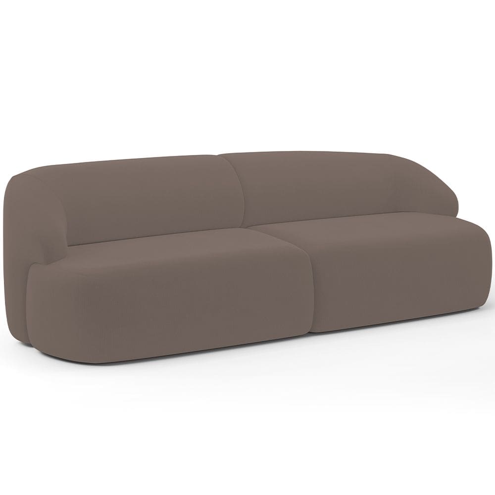 Sofá 4 Lugares Curvo Orgânico Para Sala Living 280cm Barolo L06 Veludo Marrom - Lyam Decor