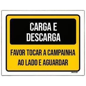 Placa Carga Descarga Tocar Campainha Ao Lado 36X46