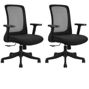 Conjunto com 2 Cadeiras para Escritório Diretor Boston Office Nr17 Preto