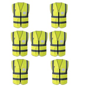 Colete Refletivo Sinalizador Epi7 Unidades Segurança Trabalho Blusao Fluorescente Obra Sinalizaçao