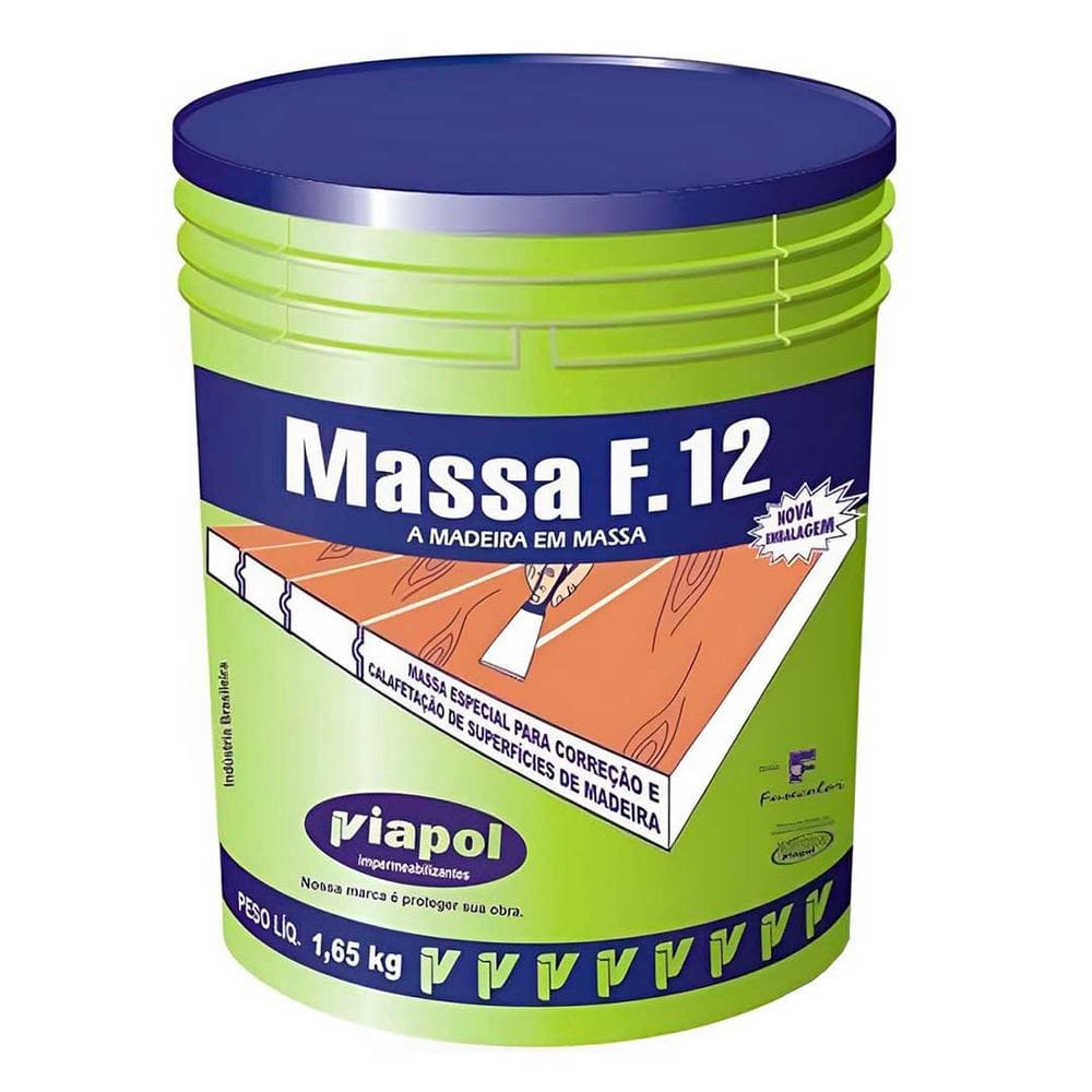 Massa F12 P/ Calafetar Correção Madeira 1,65kg Viapol Cores