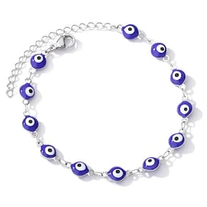 Pulseira Feminina Pingente Olho Grego Agnes Aço Inoxidável