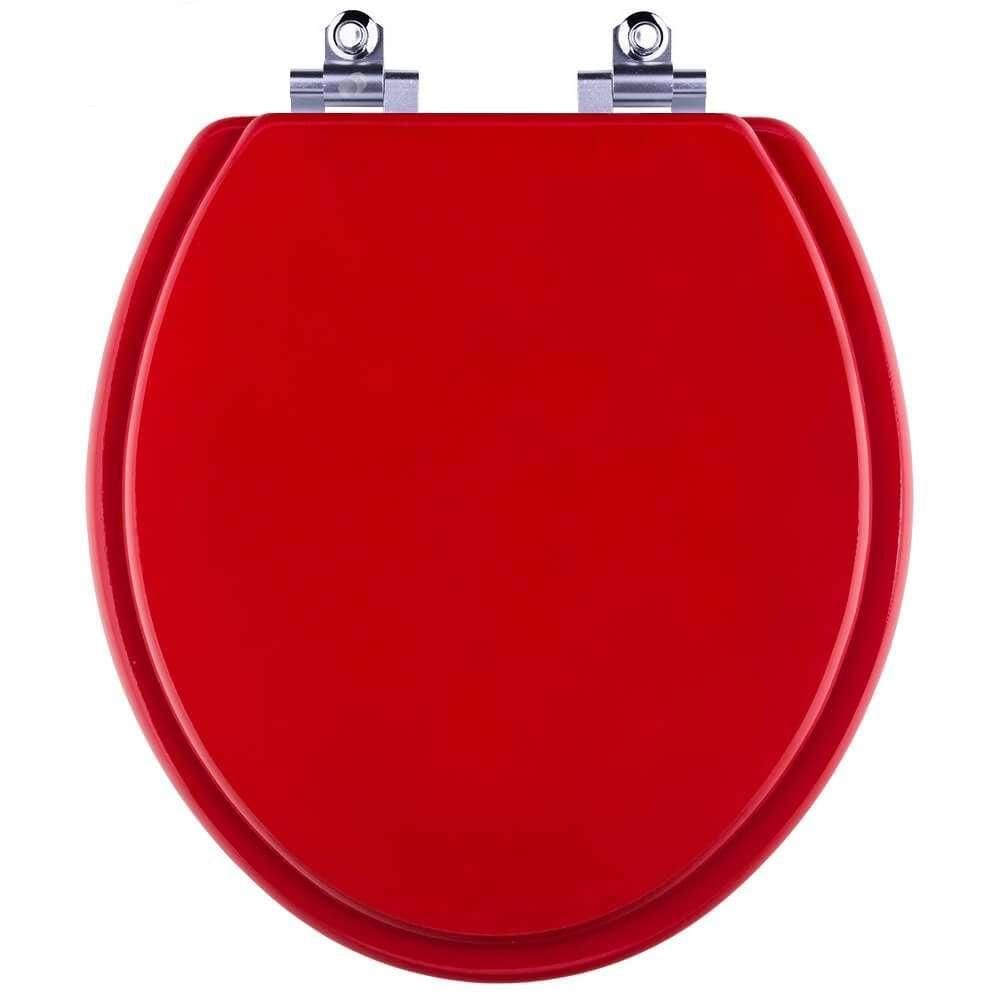 Assento Sanitario Fechamento Lento Convencional Oval Vermelho Fosco