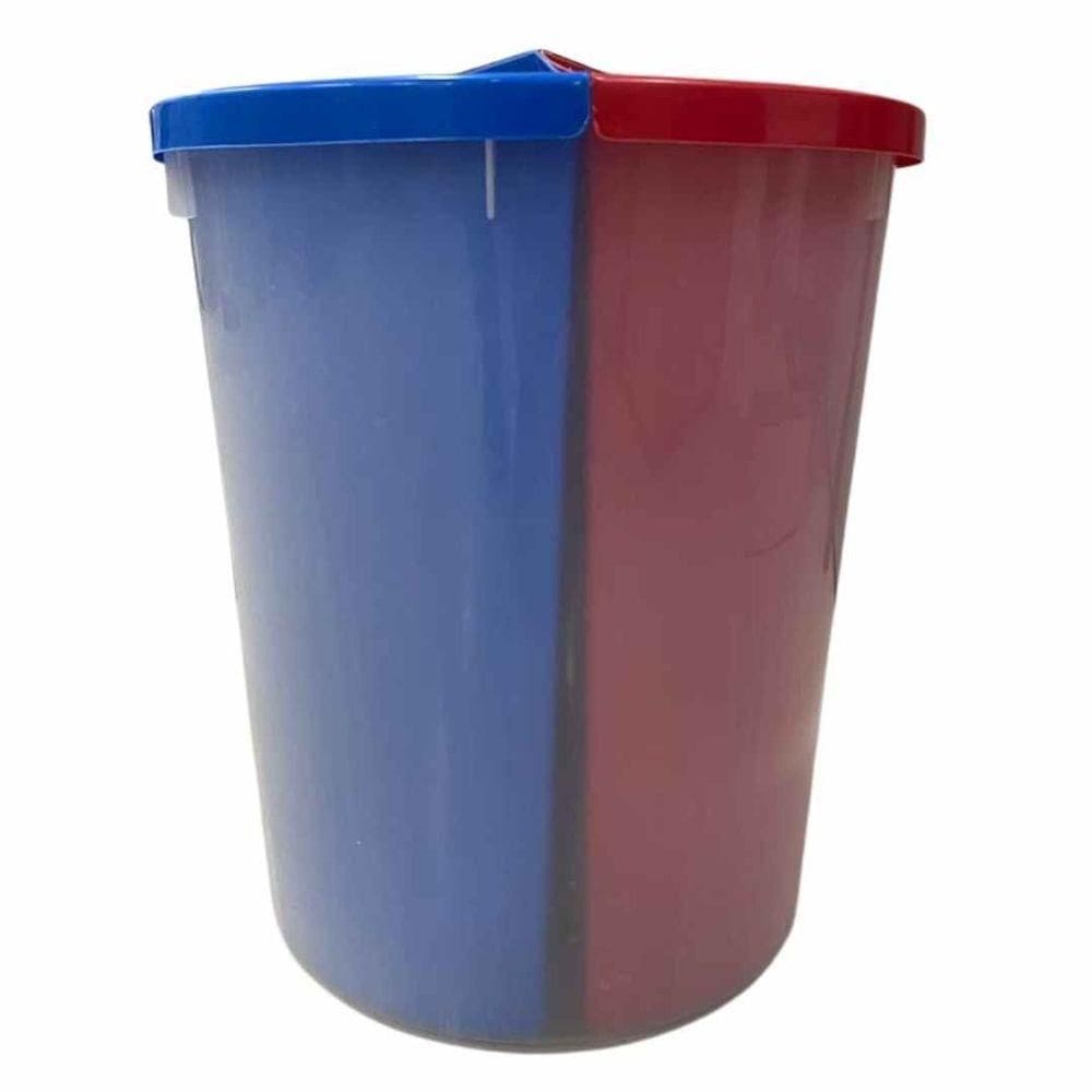 Lixeira Com 3 Divisões Mix3 Cores Azul/vermelho E Marron