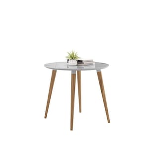 Mesa Veneza Redonda 900 com Tampo Vidro Branco - Casa D