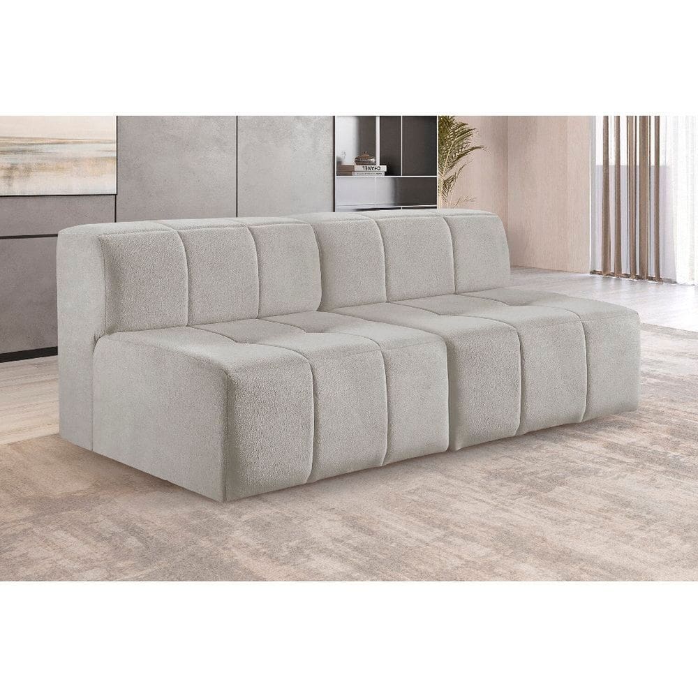 Sofá Box 2 Lugares Bouclé 65cm X 86cm X 172cm Cinza