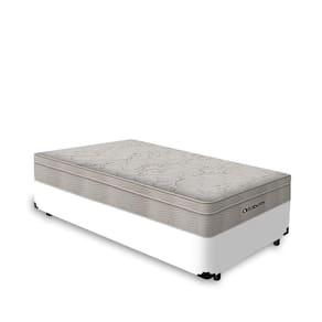 Cama Box Solteiro Branca + Colchão De Molas Ensacadas - Ortobom - AirTech SpringPocket 88x188x60cm