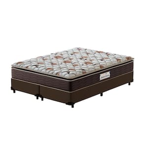 Cama Box Queen Marrom + Colchão de Espuma D45 - Probel - Guarda-Costas ProForce Plus 158x198x63cm