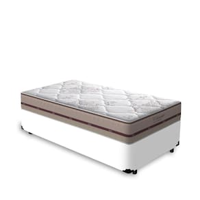 Cama Box Solteiro Branco + Colchão De Molas Ensacadas - Anjos - Classic - 78x188x55cm