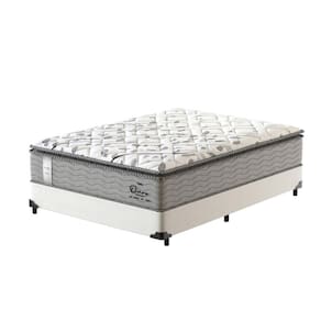 Cama Box Casal Branco + Colchão de Molas Ensacadas - Probel - Guarda-Costas Ouro - 138x188x69cm