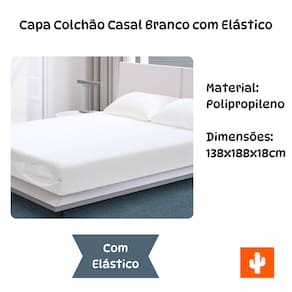 Capa Colchão Casal Branco com Elástico