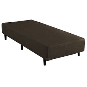 Base Cama Box Solteirão Suede Marrom 37X108X188 AN