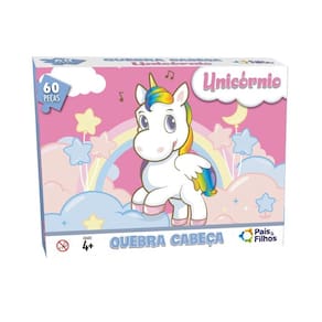 Quebra-cabeça Infantil Unicórnio 60 Peças Puzzle Pedagógico - Pais e Filhos