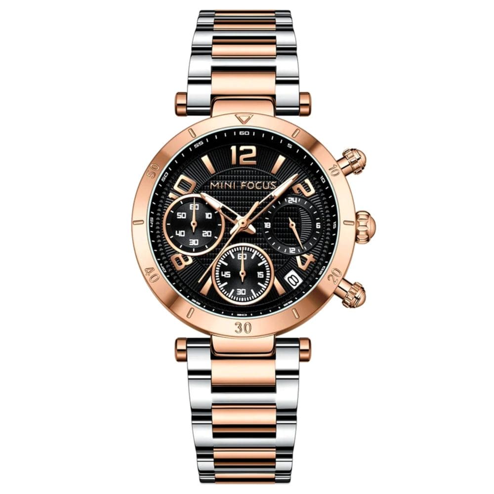 Relógio de Quartzo Feminino Minimalista com Strass Movimento de Quartzo