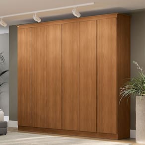 Guarda-Roupa Casal 6 Portas 3 Gavetas R583 Canela - Kappesberg
