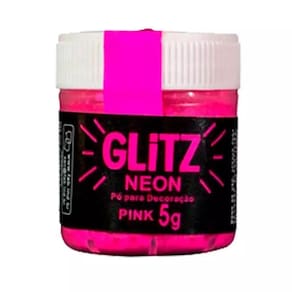 Corante Pó GLITZ NEON Para Decoração - Brilha na Luz Negra Glitz Pink