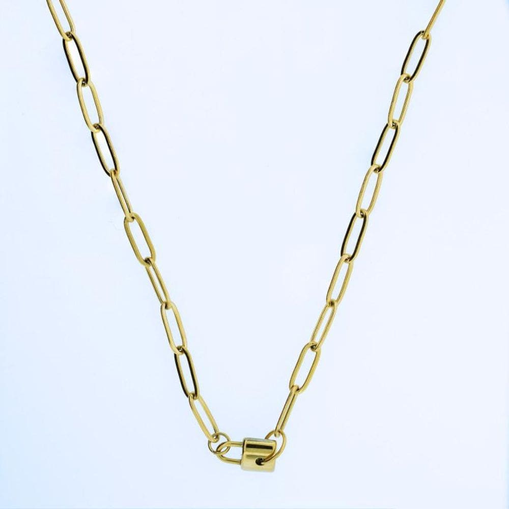 Colar de Aço Autêntico Dourado IPG 41 a 46cm