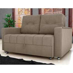 Sofá Cama 2 Lugares Yago Veludo Maserati Cappuccino