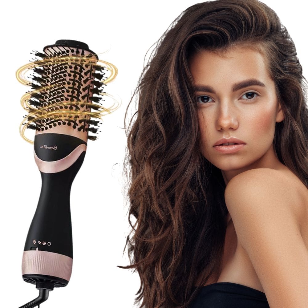 Escova Elétrica Mágica 4 em 1 Ionica Alisadora Secadora Modela e Reduz o Frizz Bivolt Profissional Premium