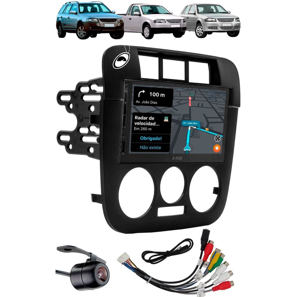 Multimídia Vw Gol Saveiro Parati G4 Com Espelhamento + Moldura + Câmera Ré - Preto ou Prata